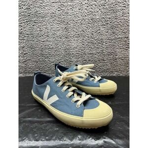 Veja Wata II Low Canvas Paros Pierre Sneakers Royal Blue White Womens Size 8 US